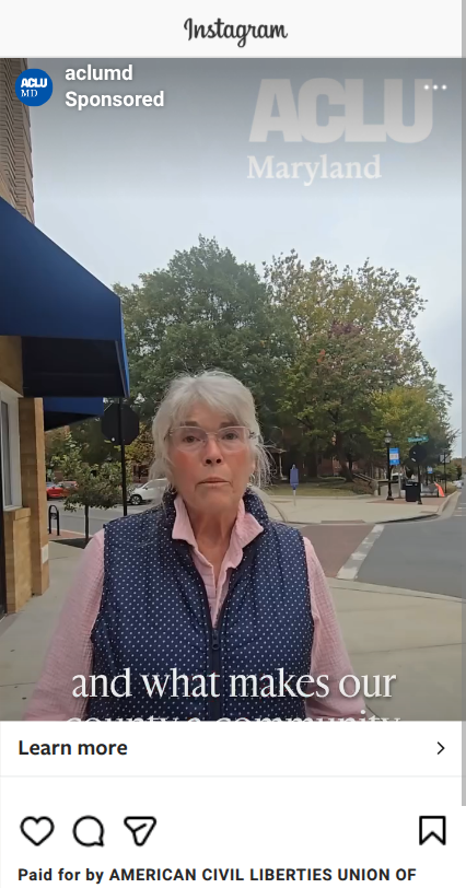 Instagram video ad featuring community member speaking about what makes Wicomico strong