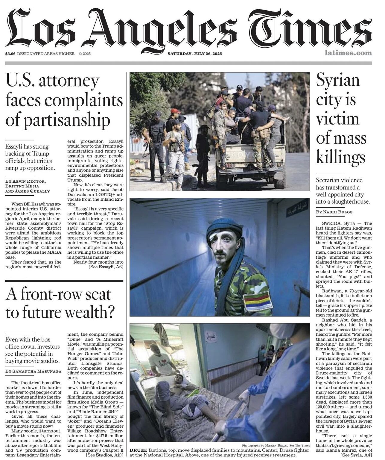 LA Times front page coverage of Stop Essayli campaign